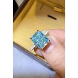 Blue Gemstone 2 Carat Moissanite Ring