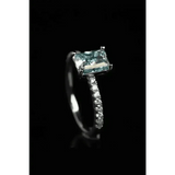 Blue Gemstone 2 Carat Moissanite Ring