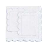 Scallop Frame Embroidered Cotton Percale Duvet Set