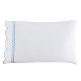 600 Thread Count Scallop Rope Embroidered Cotton Pillowcase Pair