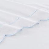 Scallop Frame Embroidered Cotton Percale Sheet Set
