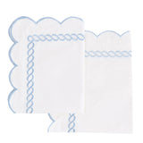 600 Thread Count Scallop Rope Embroidered Cotton Euro Sham Pair