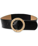 I.n.c. Round Buckle Faux Leather Stretch Belt