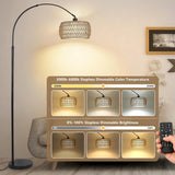 Boho Design Arc Floor Lamp for Valentine's Nights with Dimmable Color LED Bulb, Remote App Control