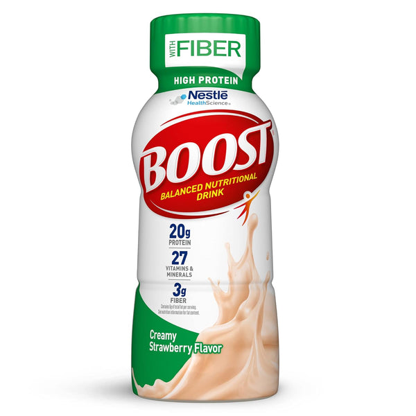 Nestle Boost High Protein, Creamy Strawberry, 8 oz Bottle, CS/24