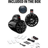 BOSS Audio Systems MG150T.4 Marine ATV UTV Waketower Speakers Gauge Receiver (Built-in 2 CH Amplifier) (Refurbished)