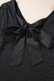 Bowknot V-Neck Long Sleeve Blouse