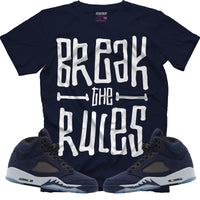 Break The Rules (Air Jordan 5 Midnight Navy) T-Shirt
