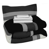 Brooklyn Flat Rugby Stripe Bed-in-a-Bag Set
