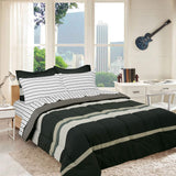 Brooklyn Flat Rugby Stripe Bed-in-a-Bag Set