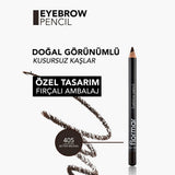 Flormar Eyebrow Pencil with Blending Brush 405 Bitter Brown