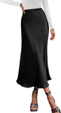 BTFBM 2025 Womens Summer Fall Long Satin Skirt Silk Elegant High Waist Cocktail Party Wedding Flowy A-Line Midi Skirts