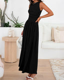 BTFBM Summer Maxi Dresses for Women 2025 Sleeveless Casual Ruched High Waisted Tank Long Sundress Flowy Beach Fall Dress
