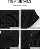 BTFBM Women Button Down Ruched Shirt Dresses Satin Short Sleeve Lapel V Neck Summer Maxi Dress 2025 Party Wedding Guest