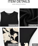 BTFBM Women Casual Sleeveless Summer Dresses 2025 Spring Crewneck Patchwork Boho Floral Ruffle Cocktail Party Midi Dress