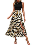 BTFBM Women Casual Sleeveless Summer Dresses 2025 Spring Crewneck Patchwork Boho Floral Ruffle Cocktail Party Midi Dress