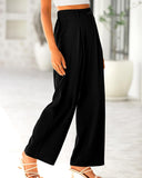 BTFBM Women High Waist Palazzo Pants Fall 2025 Casual Wide Leg Trousers Loose Work Office Business Suit Pant Pockets