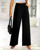 BTFBM Women High Waist Palazzo Pants Fall 2025 Casual Wide Leg Trousers Loose Work Office Business Suit Pant Pockets