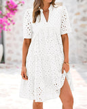 BTFBM Womens Boho Summer Dresses 2025 Resort V Neck Short Sleeve Hollow Out Lace Ruffle Casual Beach Mini Vacation Dress