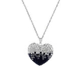 Bubble Heart Pendant in Solid Sterling Silver Made with Swarovski Elements