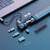BUDI Multi-function Smart Adapter Card Storage Data Cable USB Box