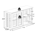 Buffet Sideboard with Sliding Glass Door and Adjustable Shelf