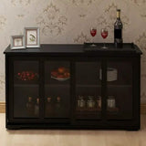 Buffet Sideboard with Sliding Glass Door and Adjustable Shelf
