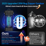 Bug Zapper Indoor, Fly Zappers Electric Mosquitoes Insect Gant Fruit Flies Moth Traps with 4200V for Home Living Room Bedroom Kitchen Backyard Patio Garage Office Camping
