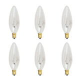 Anderic Foundation™ 40-Watt Incandescent Dimmable Light Bulb - 2700K Soft White, E12 Candelabra Base, Torpedo - 6-Pack