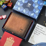 BULLCAPTAIN Men Genuine Leather Vintager RFID Blocking Anti-theft Wallet
