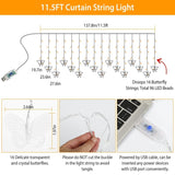 Butterfly Curtain String Lights USB Powered with 8 Modes 96 LED Remote Control