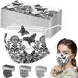 Butterfly Disposable Mask Flowers Lace
