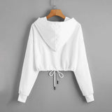 Butterfly Print Drawstring Hem Hoodie
