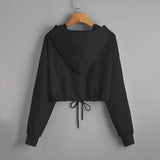 Butterfly Print Drawstring Hem Hoodie