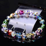 Butterfly-Shaped Artificial Crystal Beaded Charm Bracelet