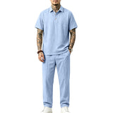 Mens Loose-fitting Top And Trousers Set