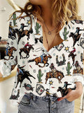 New Womens Long-sleeve Striped Shirt