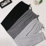 Womens Comfortable Solid-Color Retro Casual Ankle-Fit Pants