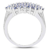 2.03 Carat Genuine Tanzanite .925 Sterling Silver Ring