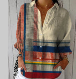 Womens Blouse Cross-Border Lapel Shirt 3D Digital Print Top