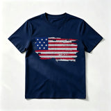 Flag-print Crew-neck Short-sleeve T-shirt