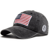 Men's And Women's Identical National Flag-style Side-stitched Letters Distressed And Rounded Edges Soft-top Adjustable Trendy Retro Baseball Cap Suitable For Outdoor Sports, Camping And Daily Use.