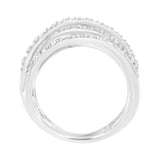 .925 Sterling Silver 1/4 Cttw Prong Set Round-Cut Diamond Bypass Ring (I-J Color, I1-I2 Clarity) - Size 7