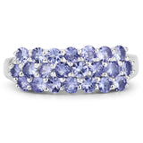 1.54 Carat Genuine Tanzanite .925 Sterling Silver Ring