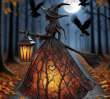 Witch Lamp Halloween Decoration Table Lamp