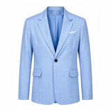 Mens Light Business-Style Plaid Suit Jacket