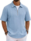 Sports-style Boat-neck Half-zip Polo Shirt