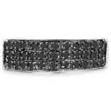 0.35 Carat Genuine Black Diamond .925 Sterling Silver Ring