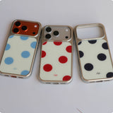 Christmas Retro Polka Dot Frosted Glass Phone Case