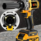 21V Cordless Brushless Impact Wrench Drill Kit – Lithium Drill + Battery x1, 4000mAh Battery, Toolbox & Accessories